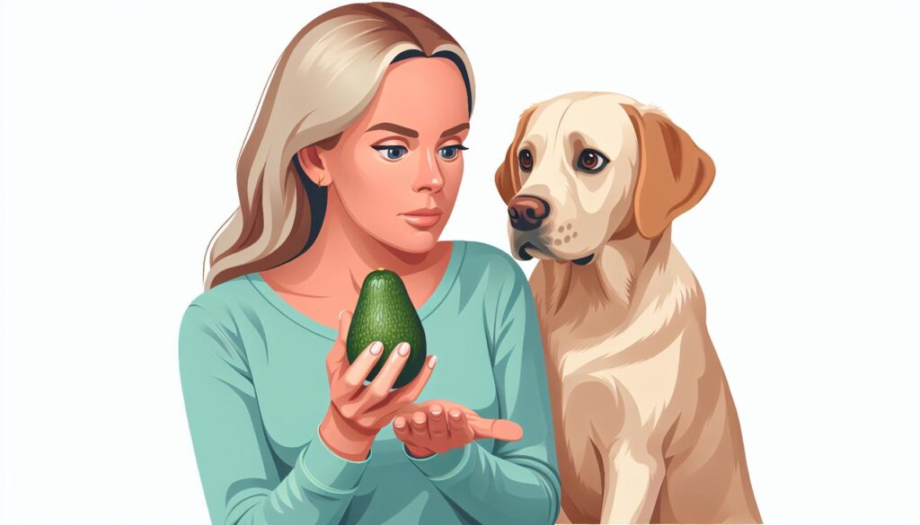 Dog eating avocado