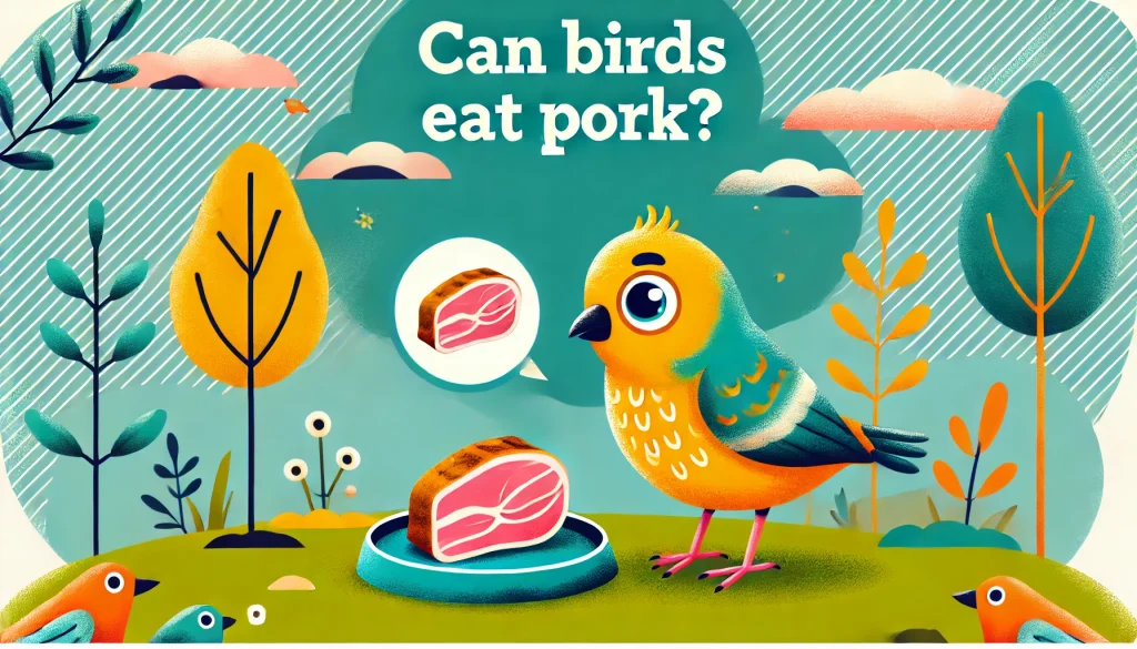 bird eating pork