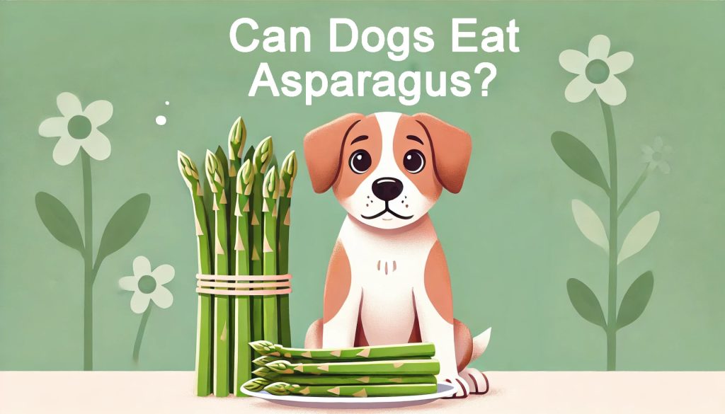 Dog eating asparagus