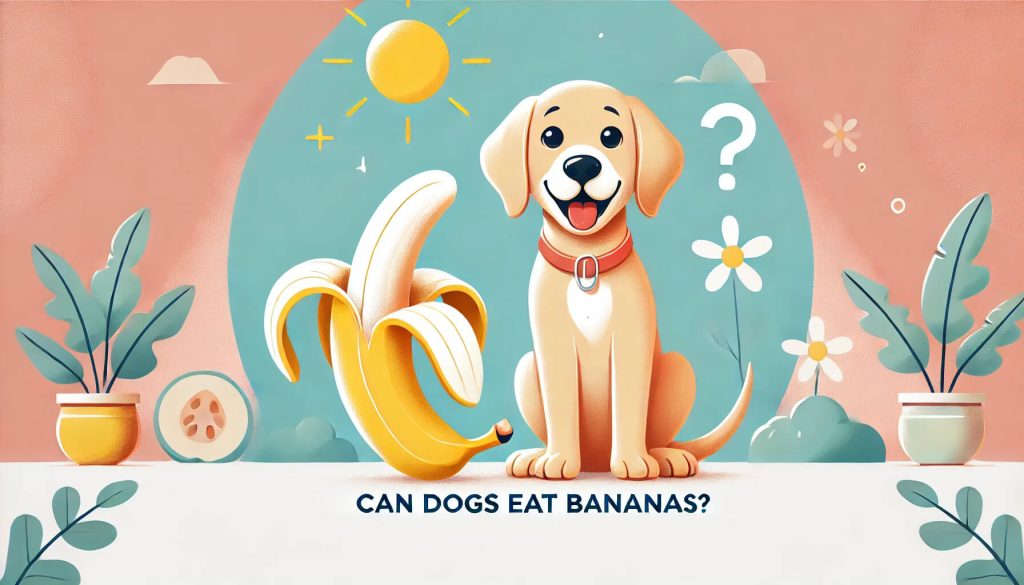 Dog eating bananas