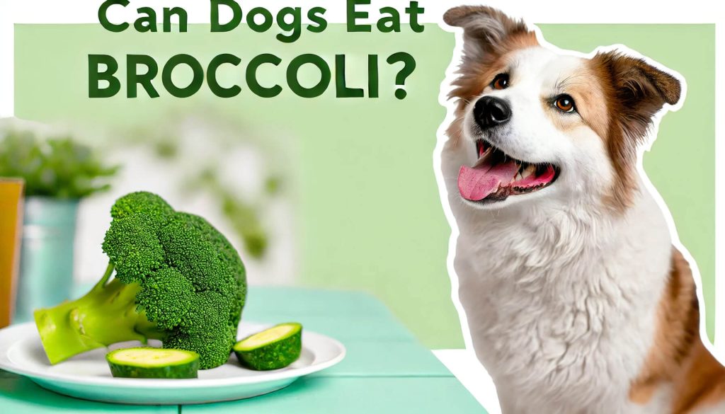 Dog eating broccoli