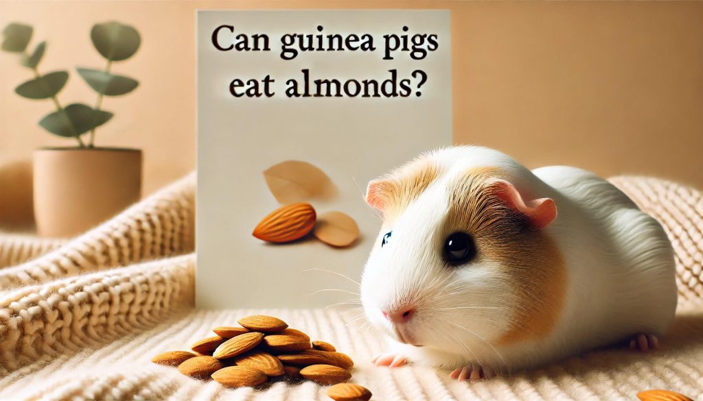 Guinea pig eating almonds