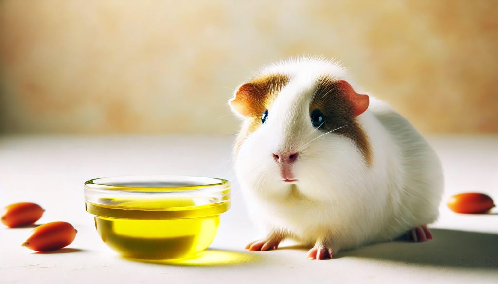 Guinea pig eating canola oil