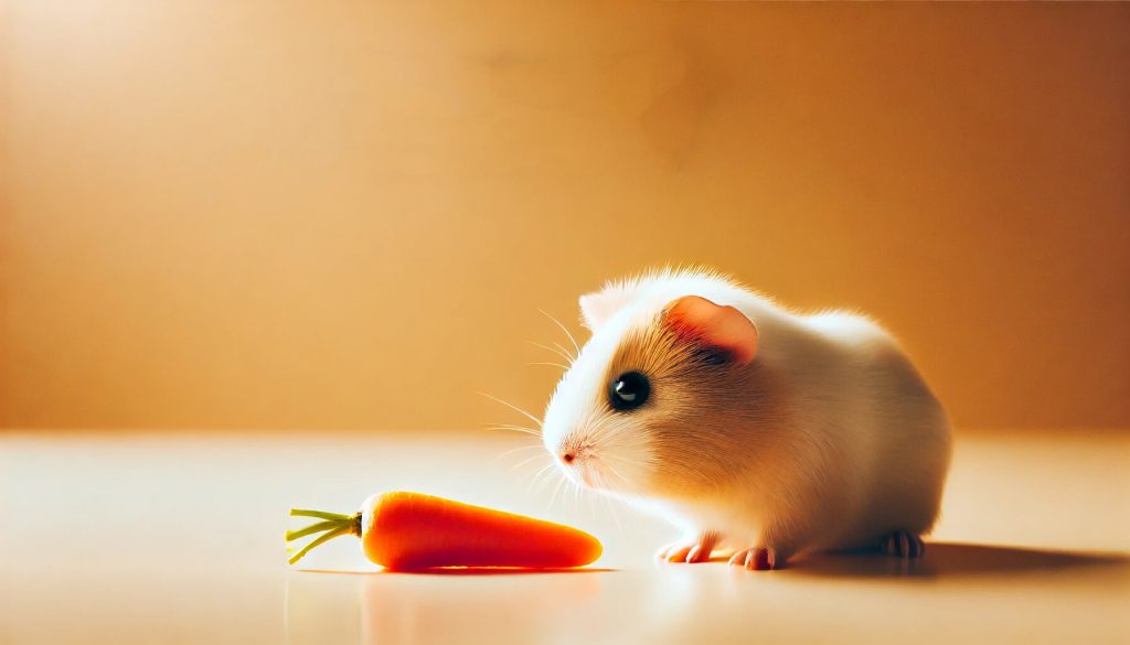 Guinea pig eating carrots