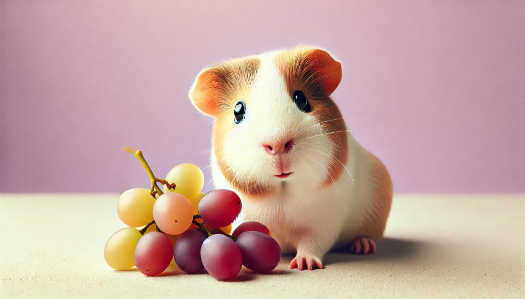 Guinea pig eating grapes