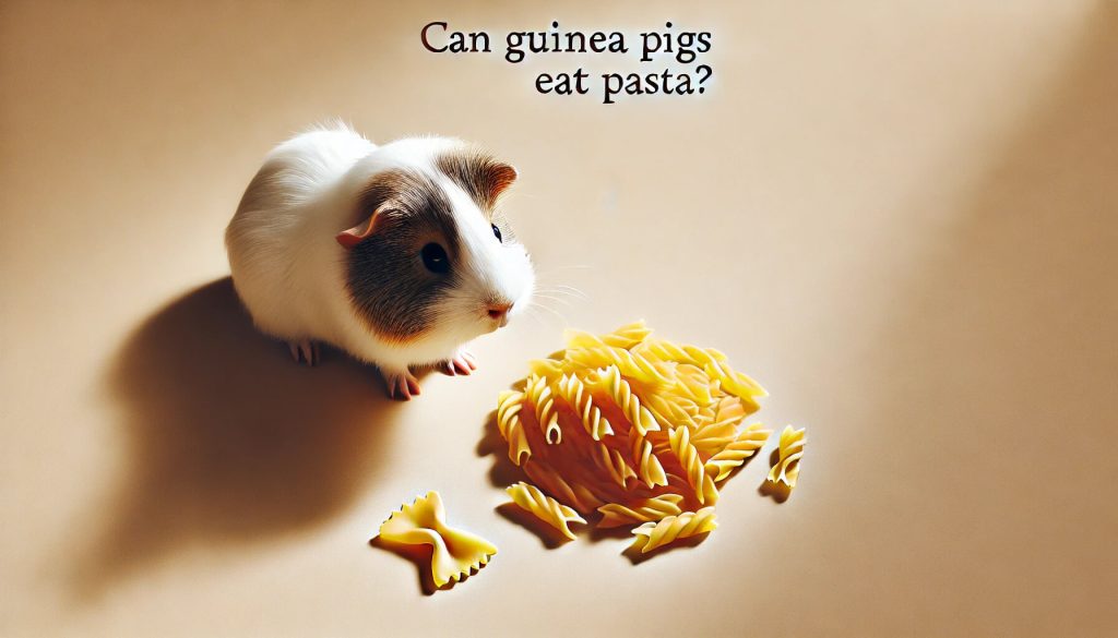 Guinea pig eating pasta