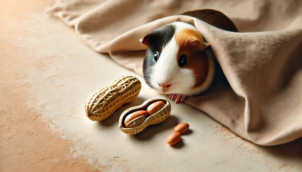 Guinea pig eating peanuts