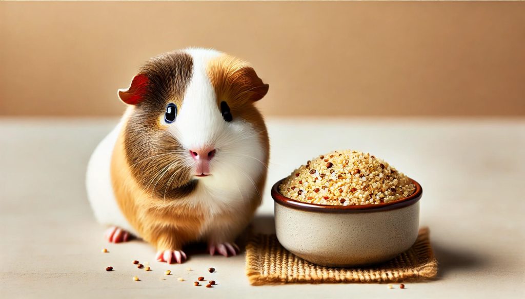 Guinea pig eating quinoa