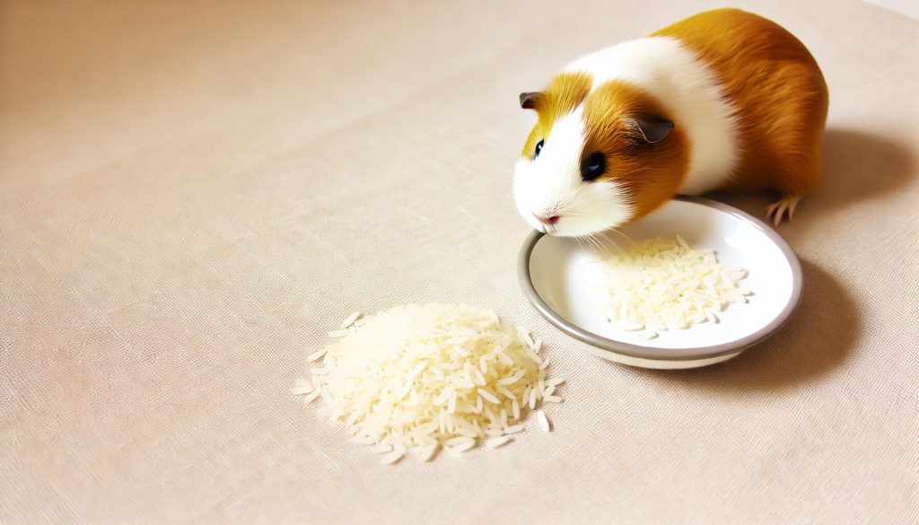 Guinea pig eating rice