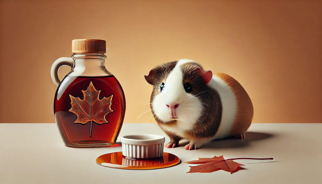 Guinea pig eating syrup