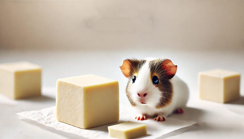 Guinea pig eating tofu